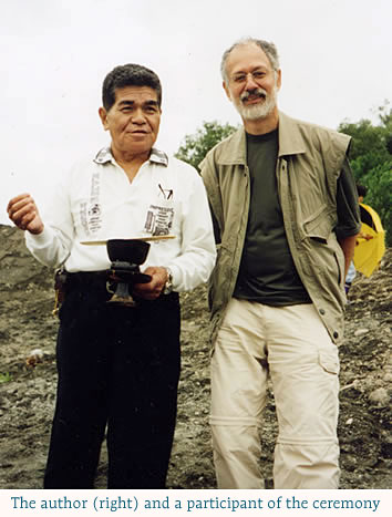 The author (right) and a participant of the ceremony